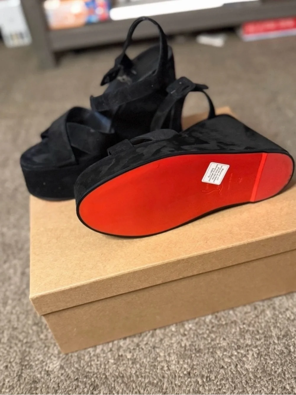 Christian Louboutin Supramariza 130MM Velvet Wedges - Picture 4 of 5